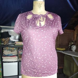 Grape floral print jersey top
